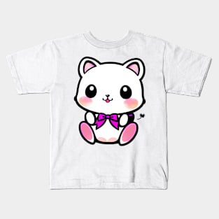 Sweet Bumblesqueak: The Adorable Baby Bear Kitty Kids T-Shirt